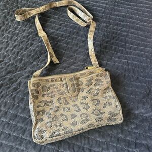 Hobo leopard gold purse